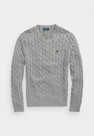 Polo Ralph Lauren CABLE-KNIT COTTON JUMPER - Pullover - fawn grey heather