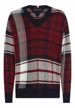 Tommy Hilfiger tartan check padded vest, size M, women's polyester navy blue type Vintage Second Hand
