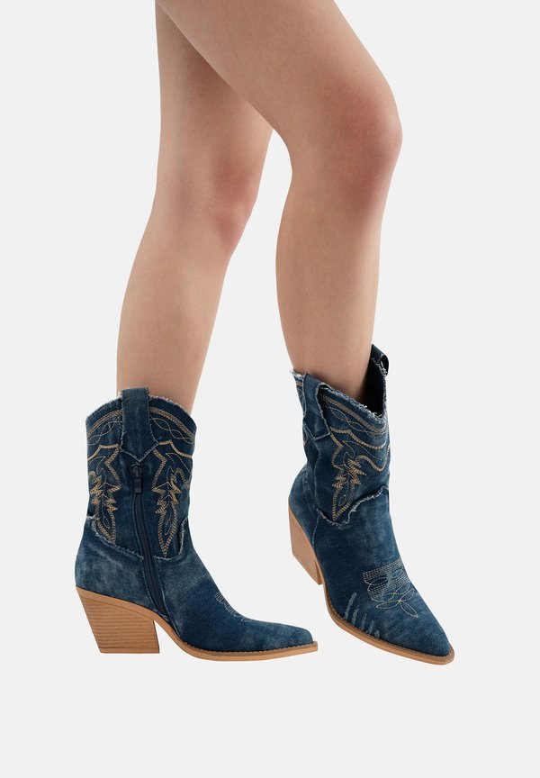 Cowboy-/Bikerstiefelette - blau