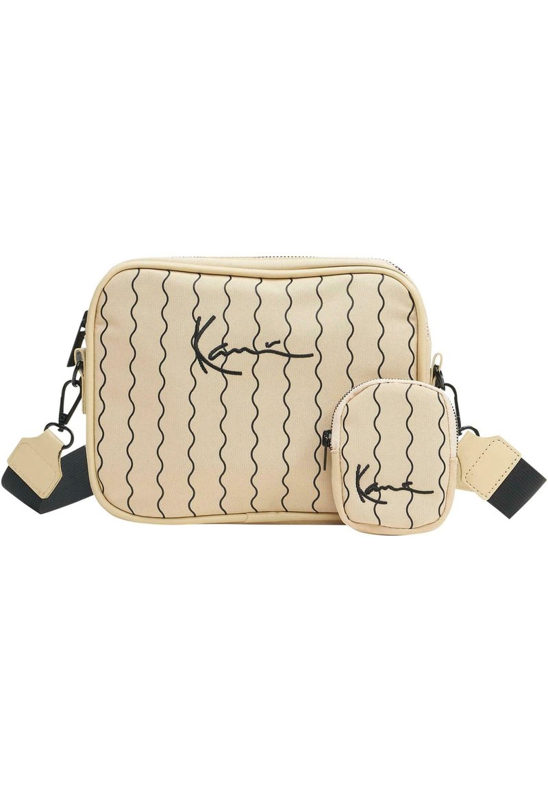 Karl Kani SIGNATURE ZICZAC PINSTRIPEMESSENGER - Taška s příčným popruhem - off white