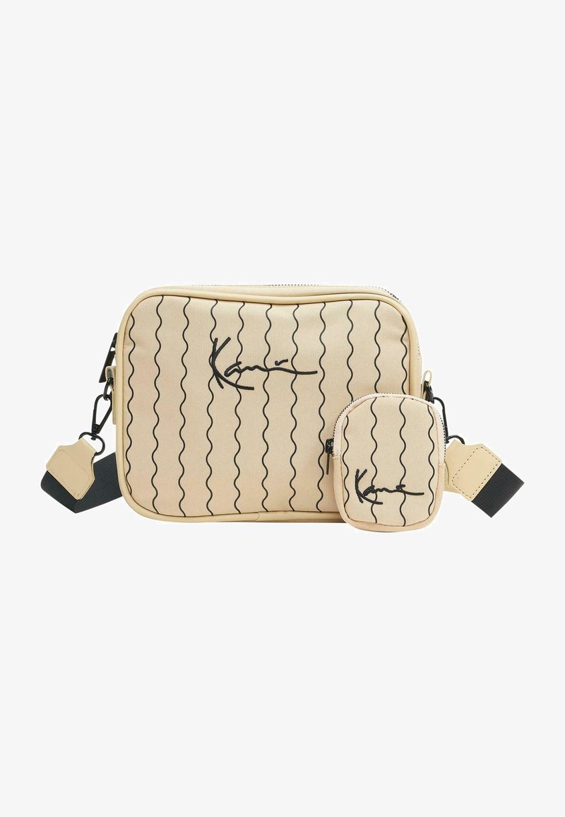 Karl Kani SIGNATURE ZICZAC PINSTRIPEMESSENGER - Taška s příčným popruhem - off white