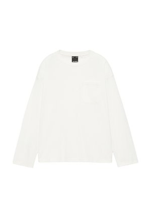 PULL&BEAR, RELAXED LONG SLEEVE - T-SHIRT - T-shirt à manches longues - white