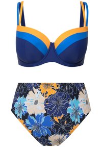 Ulla Popken FLORAL PRINT WIRED CUPS - Bikini - dark blue
