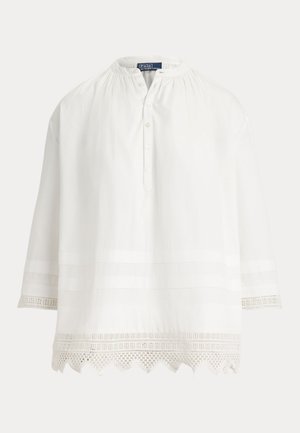 CROCHET-TRIM COTTON SHIRT - Μπλούζα - white
