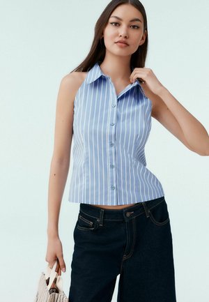 SLEEVELESS - Top - blue white stripe