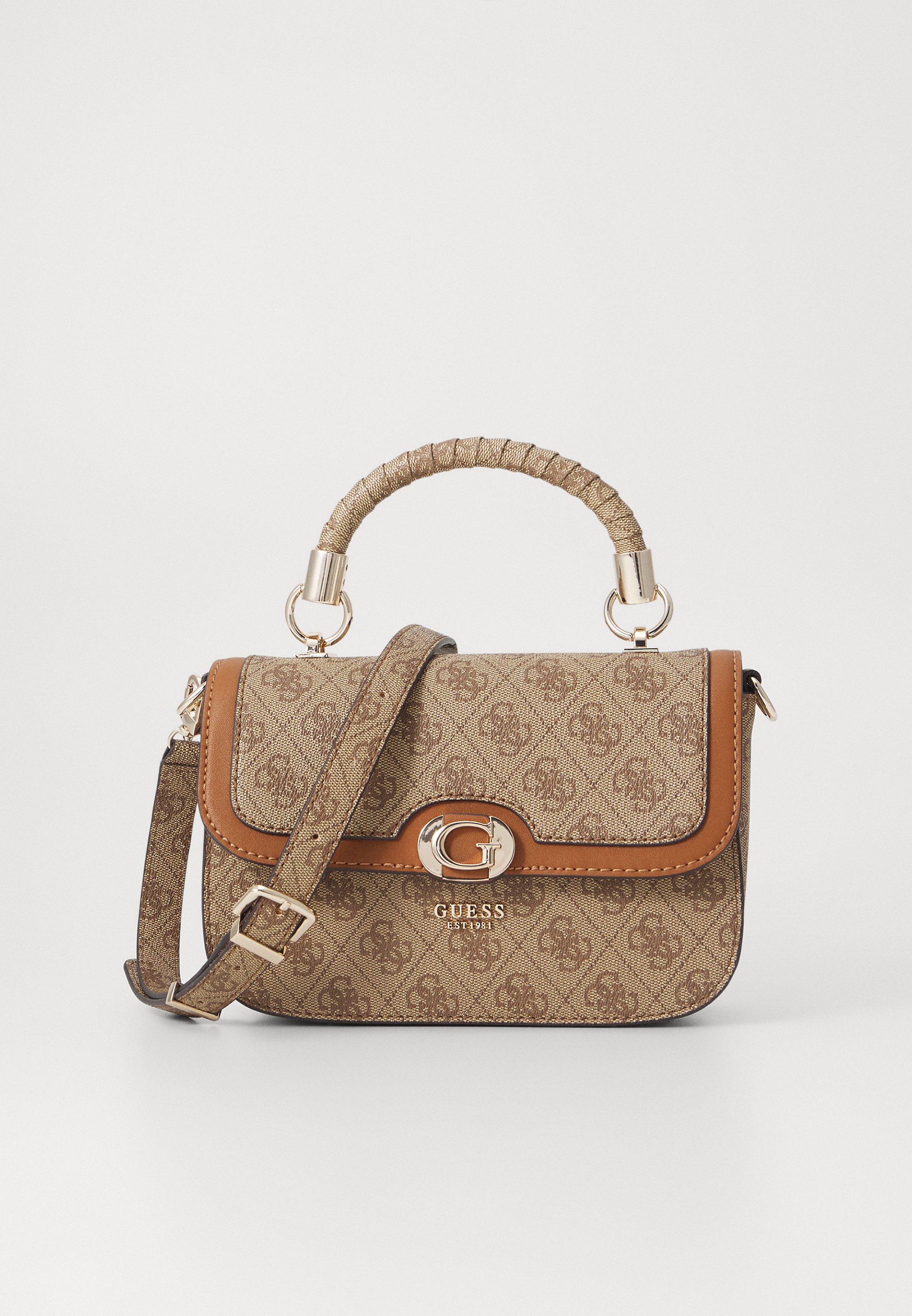 GUESS shopper borsa Hallie Top Handle Flap Yellow Logo