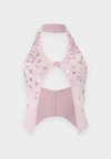 BUTTON HALTER TOP - Felső - pink