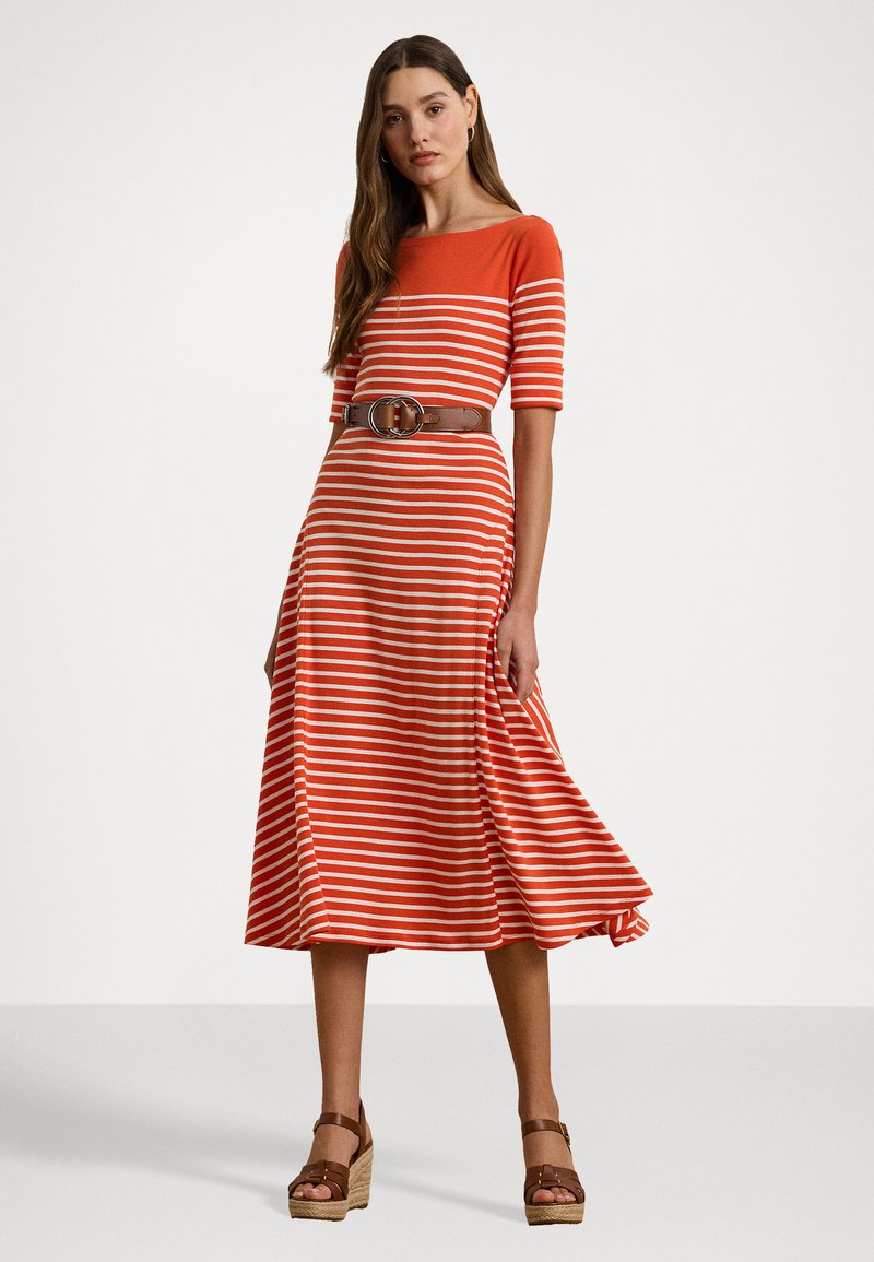 knee length dresses for ladies Floral Daydream Cut Out Midi Dress in Orange M / Orange main image 0