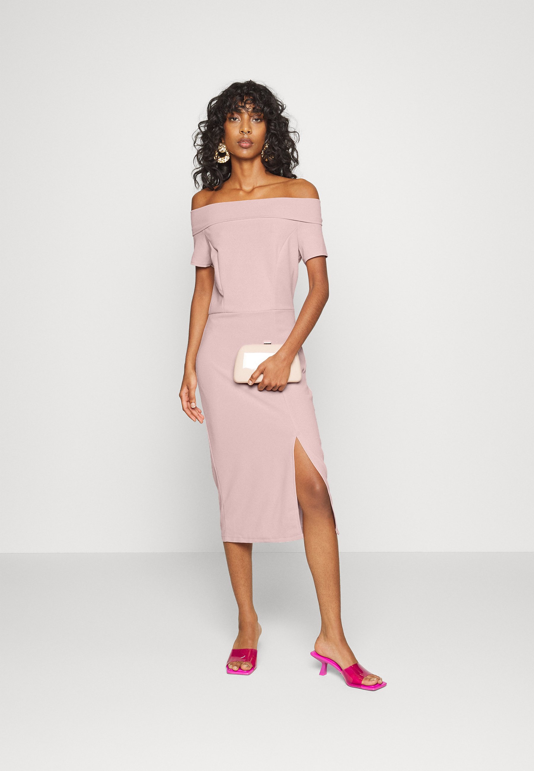 WAL G. LOVE OFF THE SHOULDER MIDI DRESS 