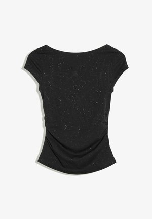 Bershka, BOAT NECK WITH BACK KNOT - T-SHIRT - T-shirt imprimé - black