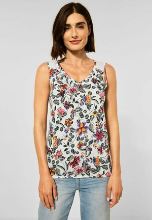 MIT BLUMEN - Top - weiß