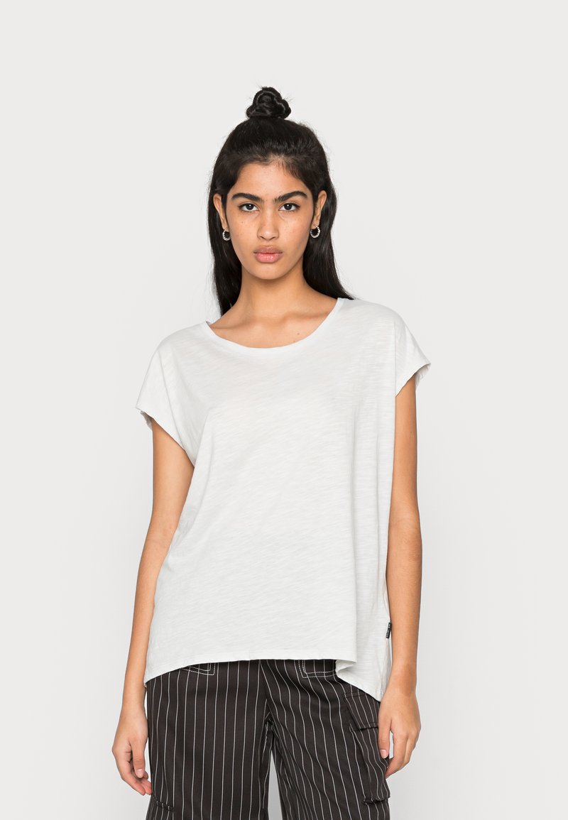 Noisy May NMMATHILDE LOOSE LONG - T-shirt básica - oyster mushroom