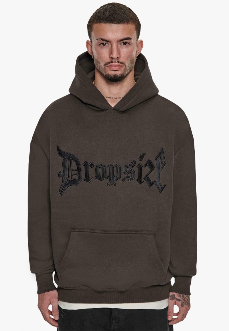 Dropsize - SUPER HEAVY MIDDLE EMBO - Kapuzenpullover - washed black black, Vergrößern