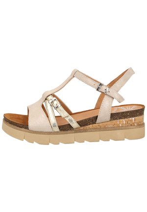 Platform sandals - pink/gold