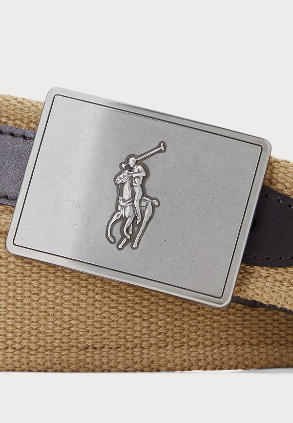 PONY PLAQUE CANVAS & LEATHER BELT - Belt - classic camel2
