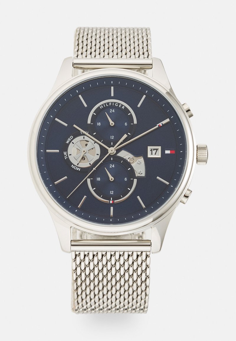 Tommy Hilfiger DIAL WITH ACCENTS - Chronograph watch - silver-coloured/blue