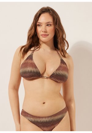 Calzedonia, TRIANGLE GOLDEN CHEVRON - Top de bikini - brown