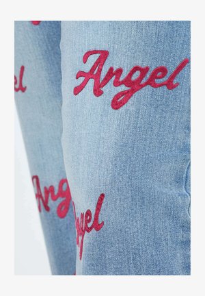 Angel of Style, LETTERING EMBROIDERY - Jeans Straight Leg - light blue