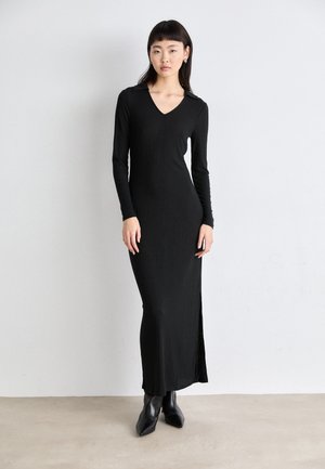 Calvin Klein Jeans LONG DRESS - Svetríkové šaty - black