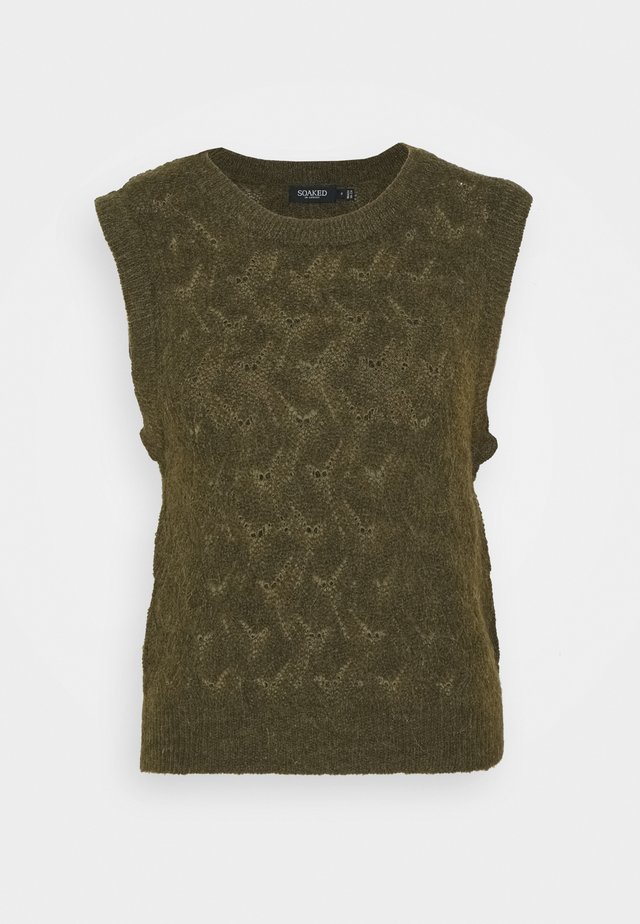 TUESDAY POINTA VEST - Strikpullover /Striktrøjer - military olive
