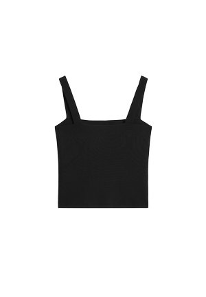Massimo Dutti, KNIT TOP WITH A SQUARE NECKLINE - Top - black