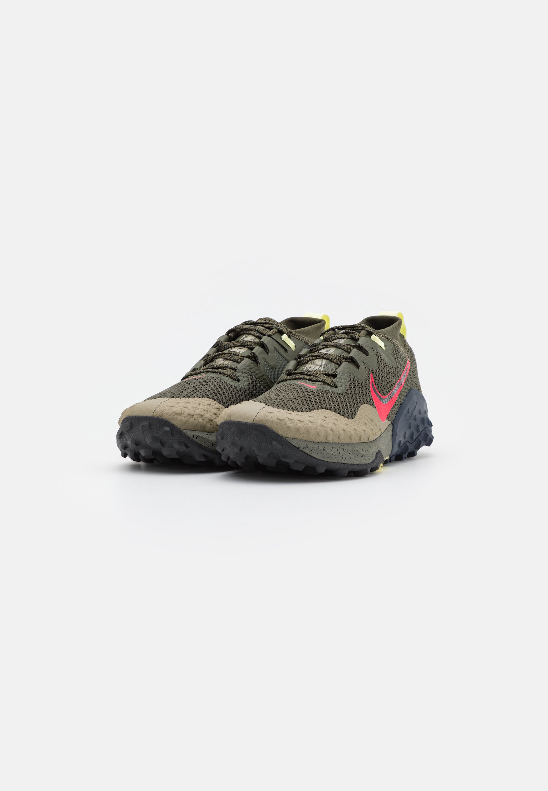 Nike Performance WILDHORSE 7 - Trail running shoes - cargo khaki/siren  red/matte olive/obsidian/citron tint/black/khaki - Zalando.co.uk