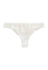 Self. SELF.DAISY EMBROIDERED RUFFLE EXTRA HIGH LEG - Kalhotky - white