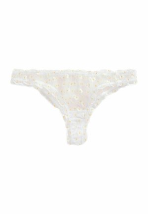 SELF.DAISY EMBROIDERED RUFFLE EXTRA HIGH LEG - Slip - white