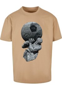 FOOTBALL'S COMING HOME PLAY GOD OVERSIZE TEE - Print T-shirt - unionbeige