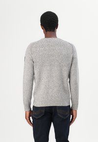 TOM TAILOR STRUCTURED MULTICOLOR CREW NECK  - Trui - beige/off white