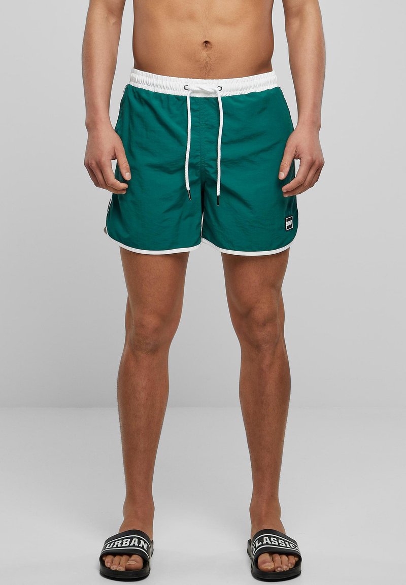 Urban Classics RETRO - Plaukimo šortai - white green