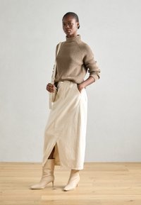 Marc O'Polo LONGSLEEVE STAND UP COLLAR - Vesta - shaded brown melange