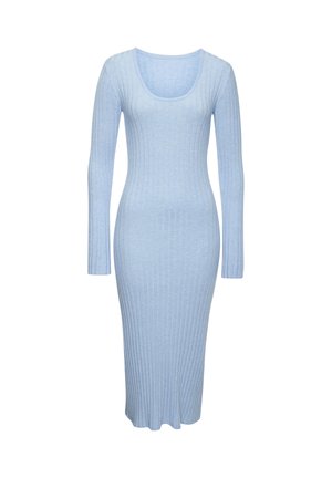 Strickkleid - blau-meliert
