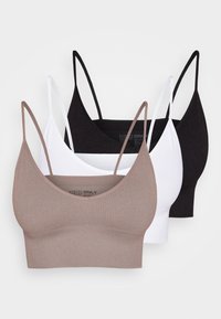 ONLVICKY V NECK 3 PACK  - Bustino - black/falcon/bright white