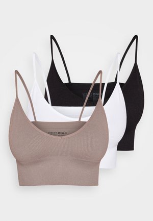 ONLVICKY V NECK 3 PACK - Topp - black/falcon/bright white