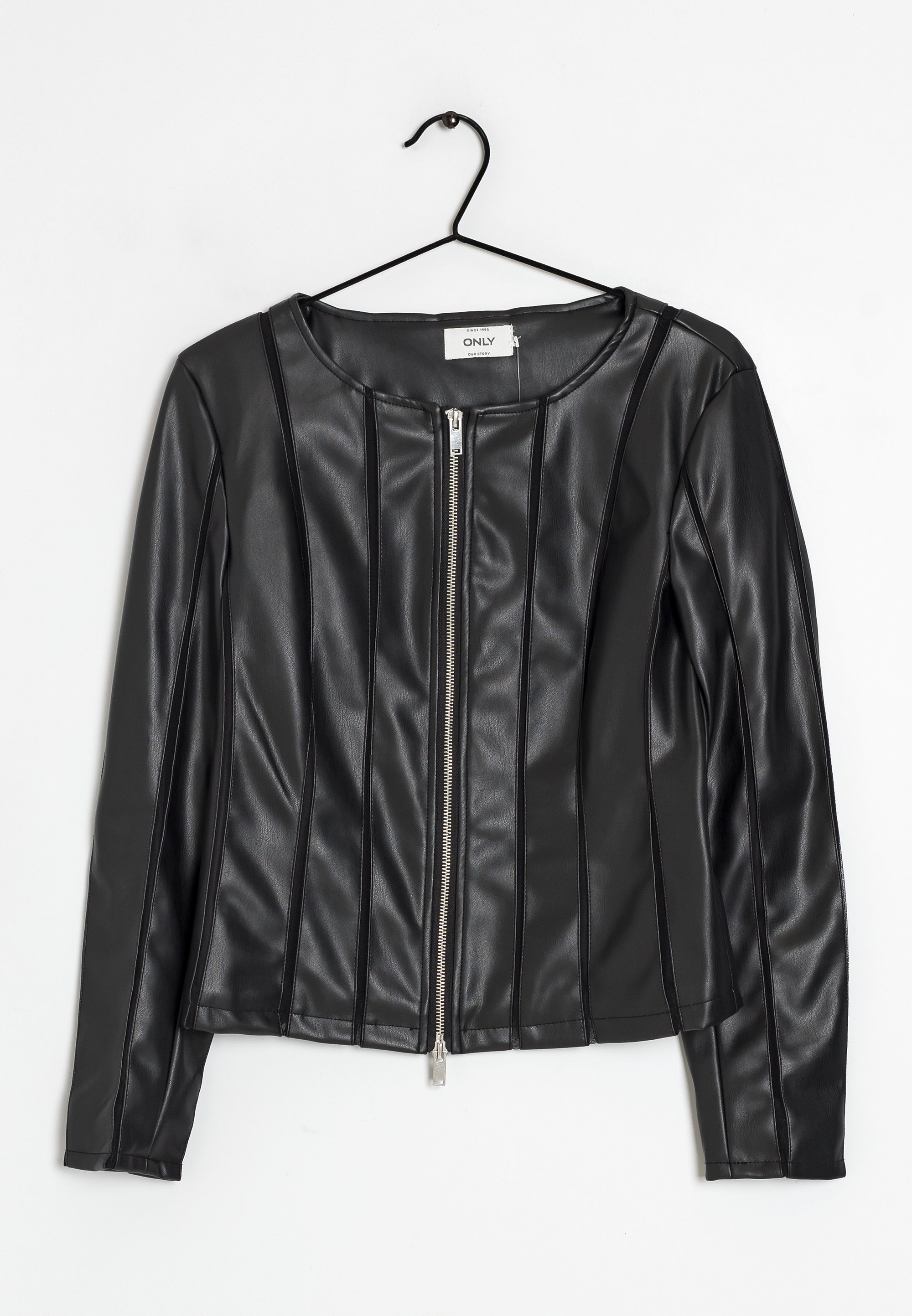 ONLY Lederjacke black/schwarz (Pre-owned) Zalando