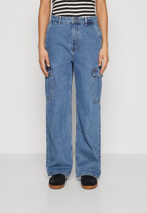 ONLHOPE WIDE CARGO - Bő szárú farmerek - medium blue denim