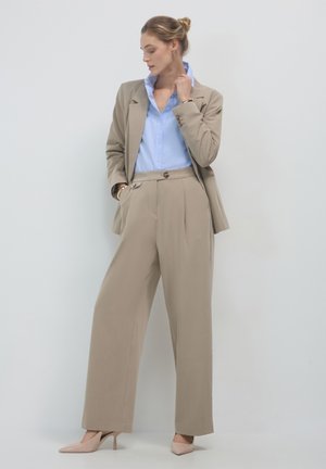 CON TASCHINO - Trousers - beige melange