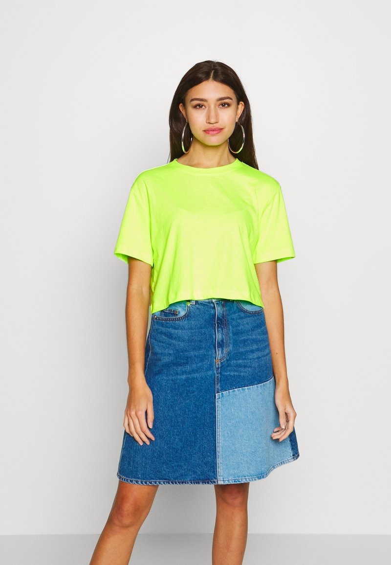 MS Mode mesh jurk met all over print blauw/groen MS Mode mesh jurk met all over print blauw/groen