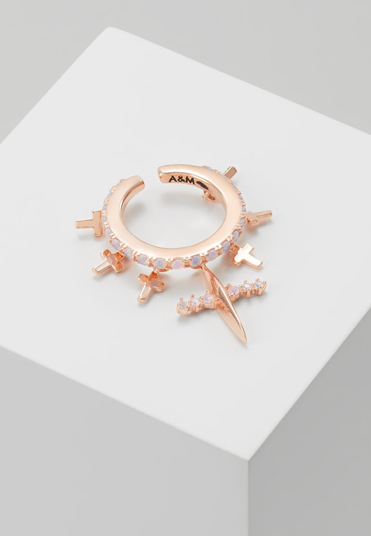 Astrid & Miyu MYSTIC CROSS EAR CUFF Earrings rose goldcoloured