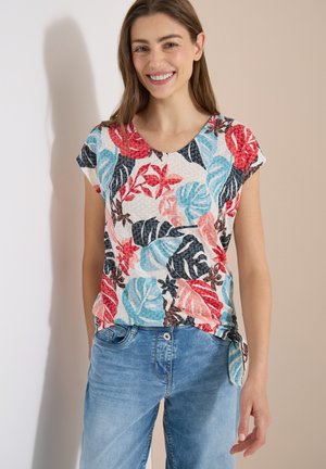 Cecil, T-SHIRT IN AUSBRENNER-OPTIK - T-shirt imprimé - light alabaster white