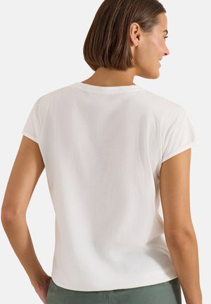 Cecil, T-SHIRT MIT BOATNECK UND WORDING PRINT - T-shirts print - vanilla white