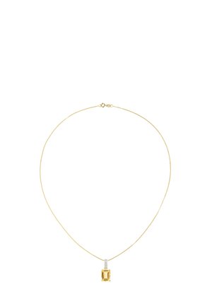DIAMOND AND CITRINE RECTANGLE CUT - Necklace - yellow gold-coloured