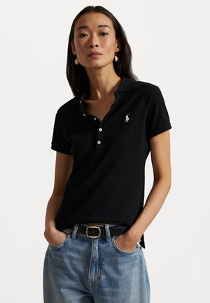 JULIE SLIM SHORT SLEEVE - Polo - black/white
