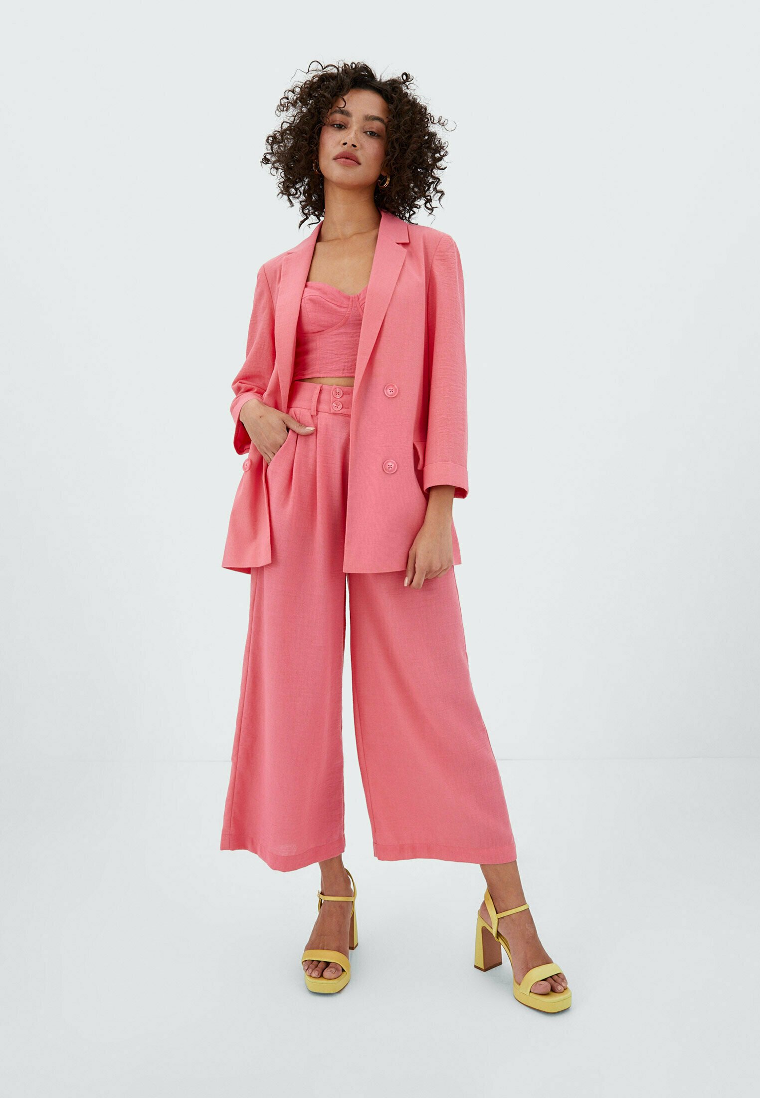 Manteau croisé en laine mélangée cardée Femme, Rouge | Milano