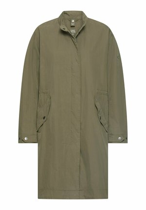 camel active, ÜBERGROSSER MANTEL MIT KORDELZUG AN DER TAILLE - Vinterfrakke - dark olive