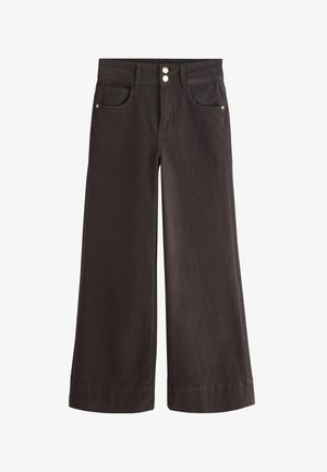 Next, REGULAR FIT - HIGH RISE STRETCH WIDE LEG JEANS . - Široké džíny - chocolate brown