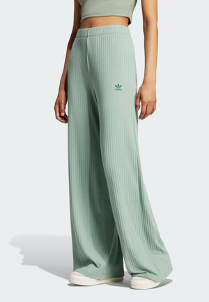ESSENTIALS WIDE RIBBED  - Housut - silver green