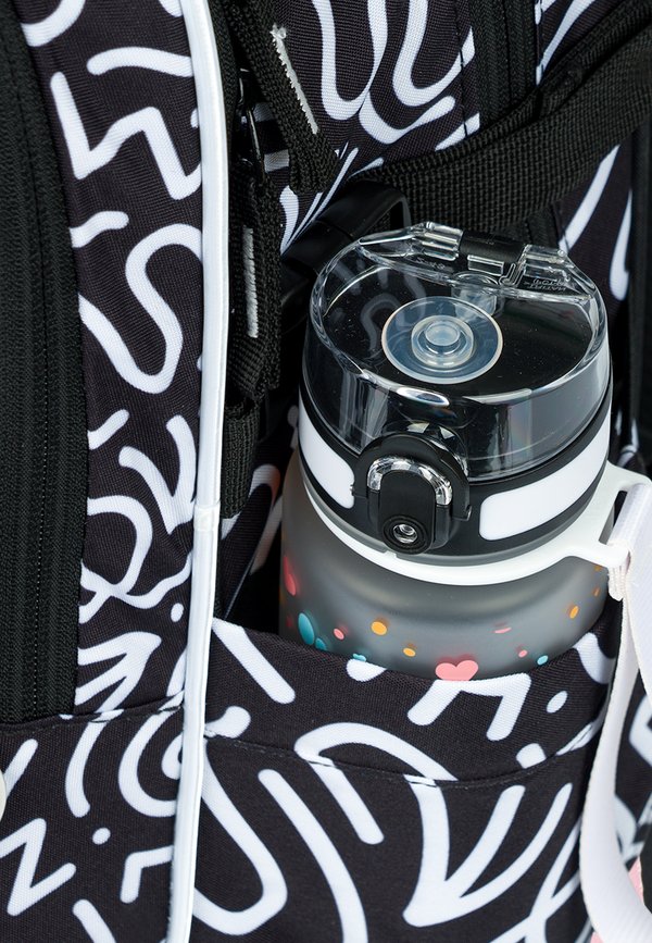 3 SET ERGONOMISCHE SCHULRUCKSACK – SCHULTASCHE CORE  – Schulranzen Set – schwarz