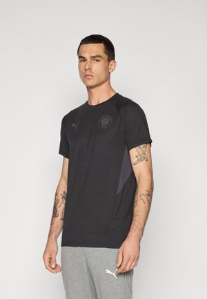 Puma FCSP EVOSTRIPE TEE - Print T-shirt - black/flat dark gray